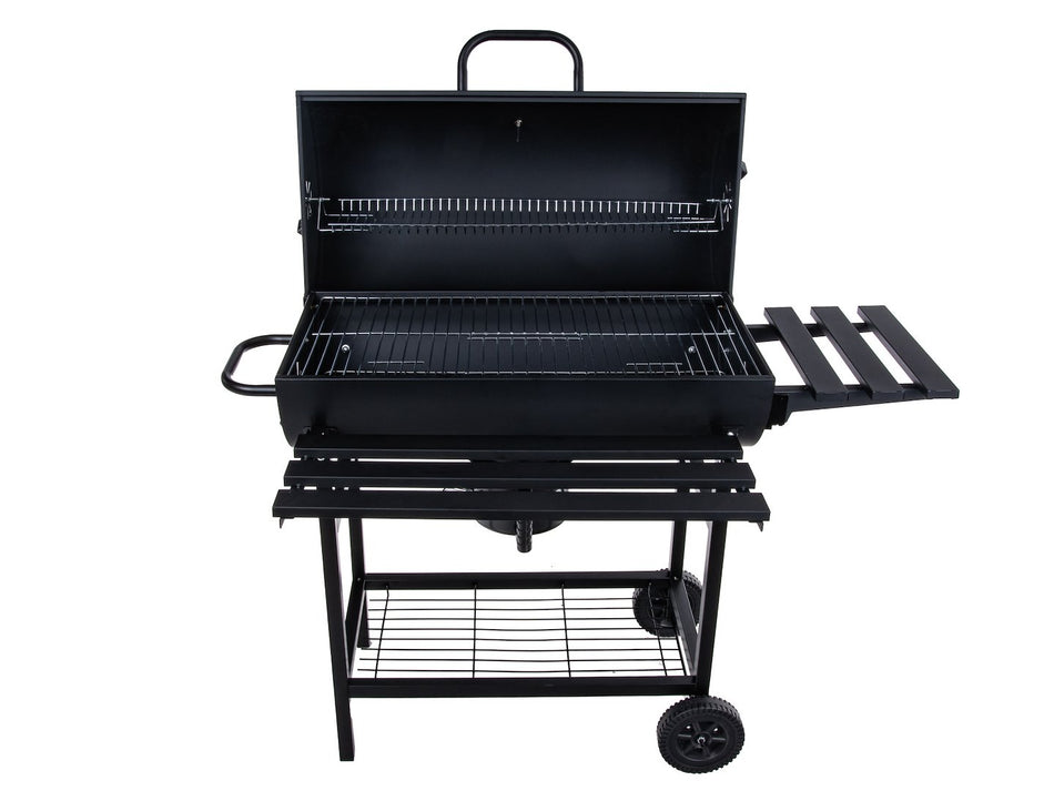 Barrel-stijl houtskoolgrill met deksel - rooster 71x45cm