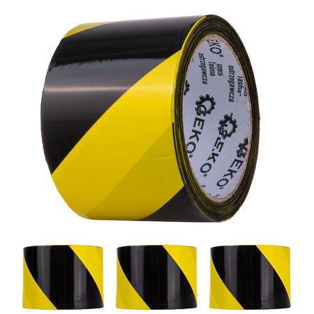 Geel-zwart waarschuwingslint 100 m x 70 mm