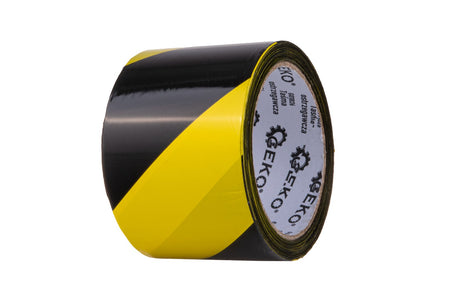 Geel-zwart waarschuwingslint 100 m x 70 mm