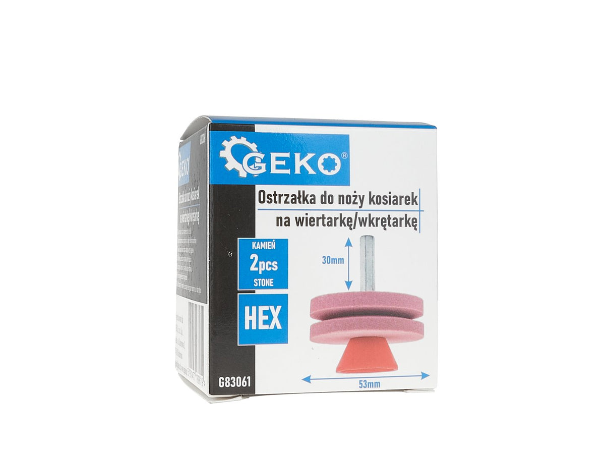 Grasmaaier mes slijper 2x53mm met HEX bevestiging voor boormachine