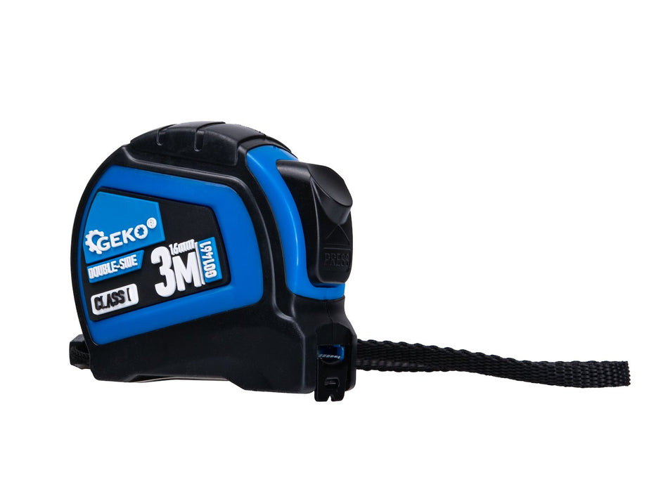 Dubbelzijdige nylon rolmaat met automatische stop 3m/16mm KLASSE I – displaybox