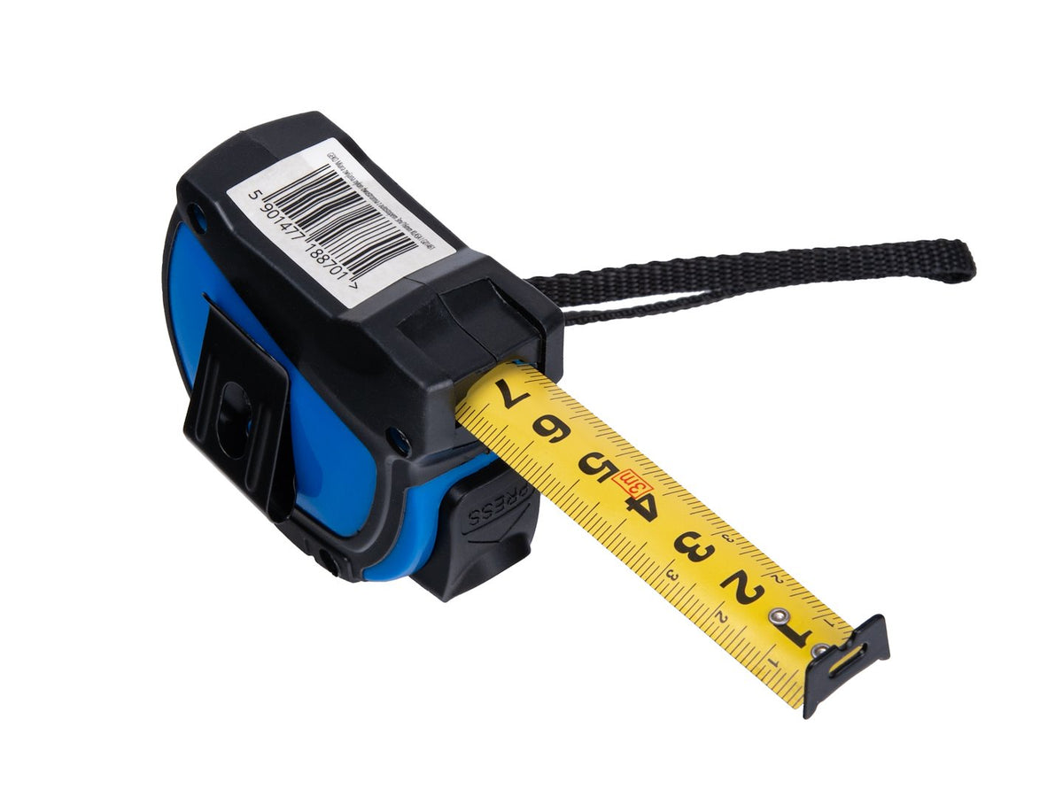 Dubbelzijdige nylon rolmaat met automatische stop 3m/16mm KLASSE I – displaybox