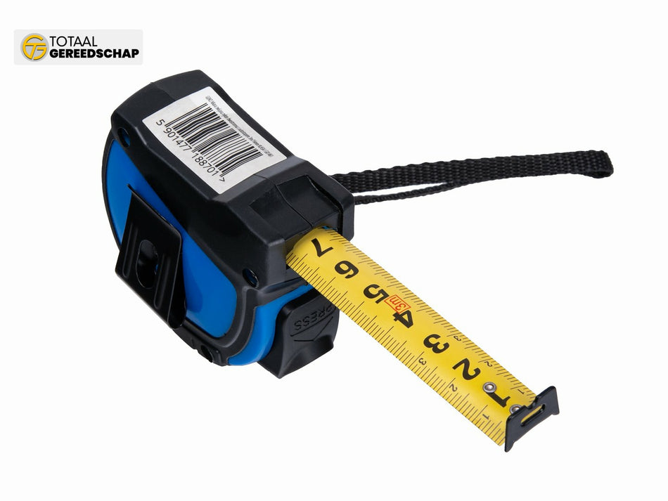 Double-sided nylon measure tape with auto-stop 3m/16mm CLASS I – display box