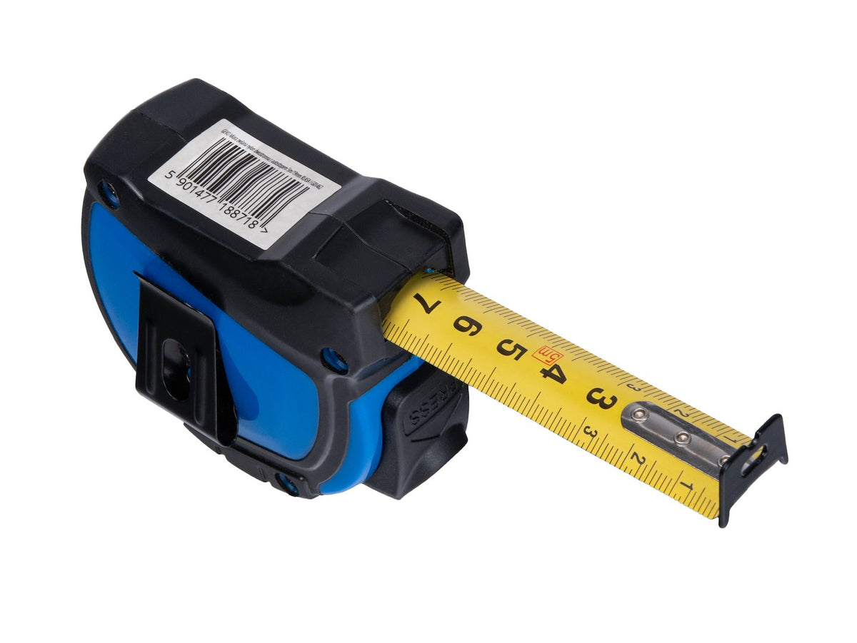 Dubbelzijdige nylon rolmaat met automatische stop 5m/19mm KLASSE I – displaybox