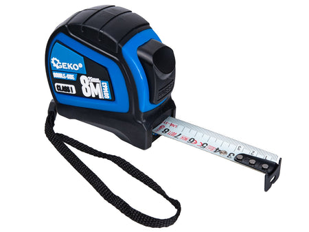 Dubbelzijdige nylon rolmaat met automatische stop 8m/25mm KLASSE I – displaybox
