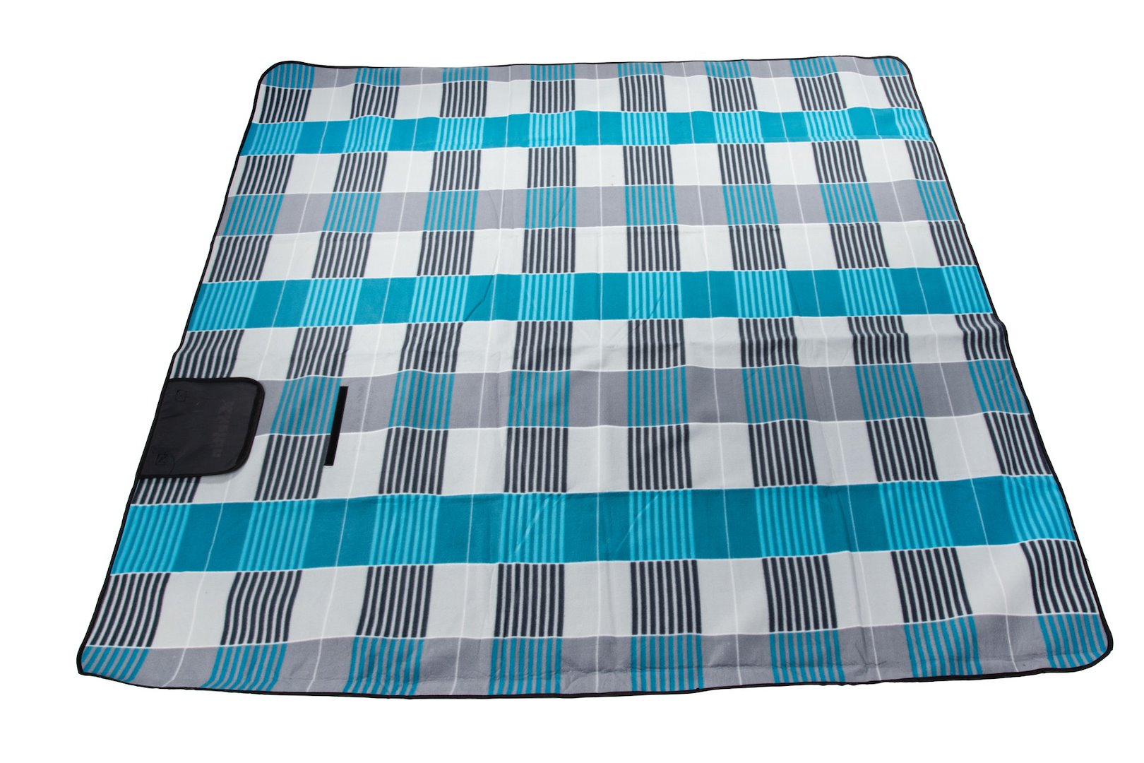 Geïsoleerde stranddeken 200x200 (grijs & blauw)