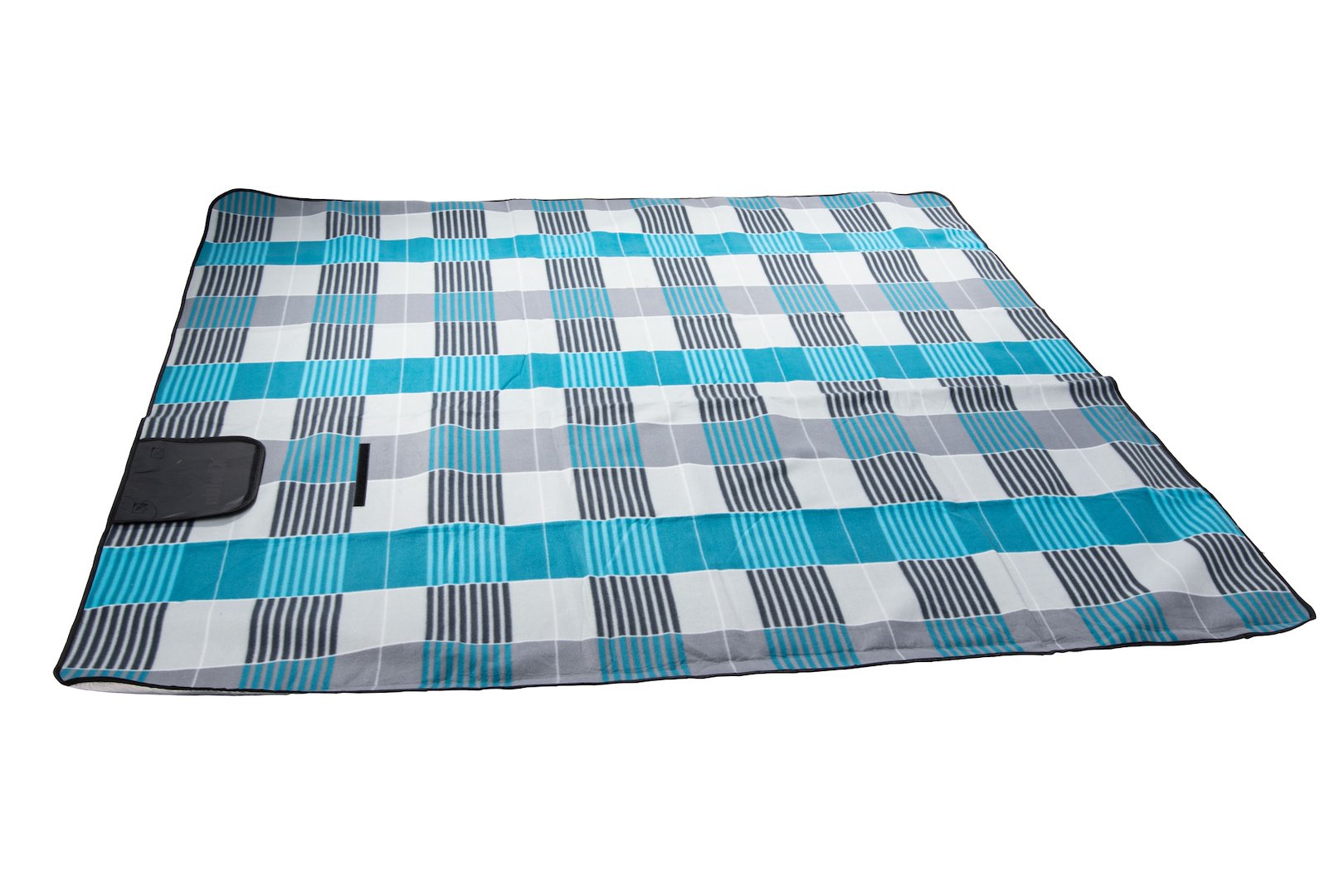 Geïsoleerde stranddeken 200x200 (grijs & blauw)
