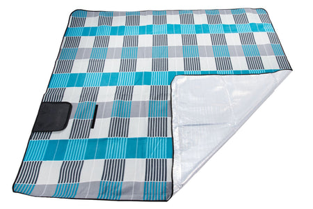 Geïsoleerde stranddeken 200x200 (grijs & blauw)