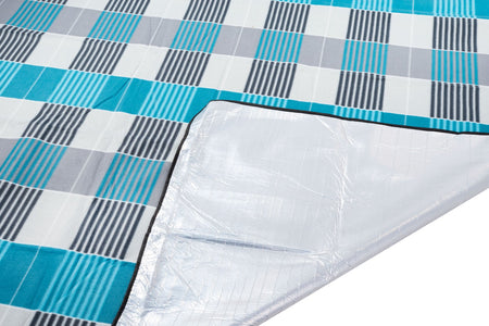 Geïsoleerde stranddeken 200x200 (grijs & blauw)