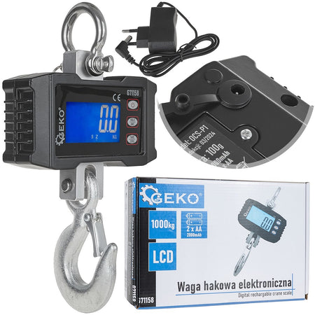 Digitale oplaadbare kraanhaakweger 1000kg