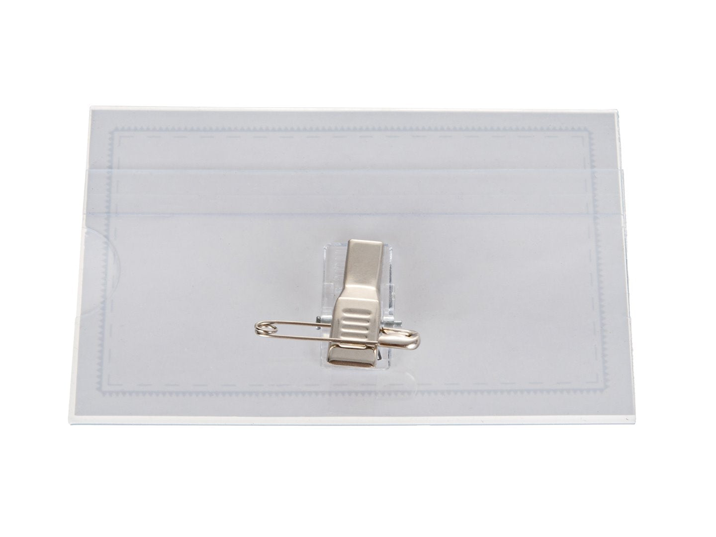 ID-badge met clip en veiligheidsspeld 90x56mm