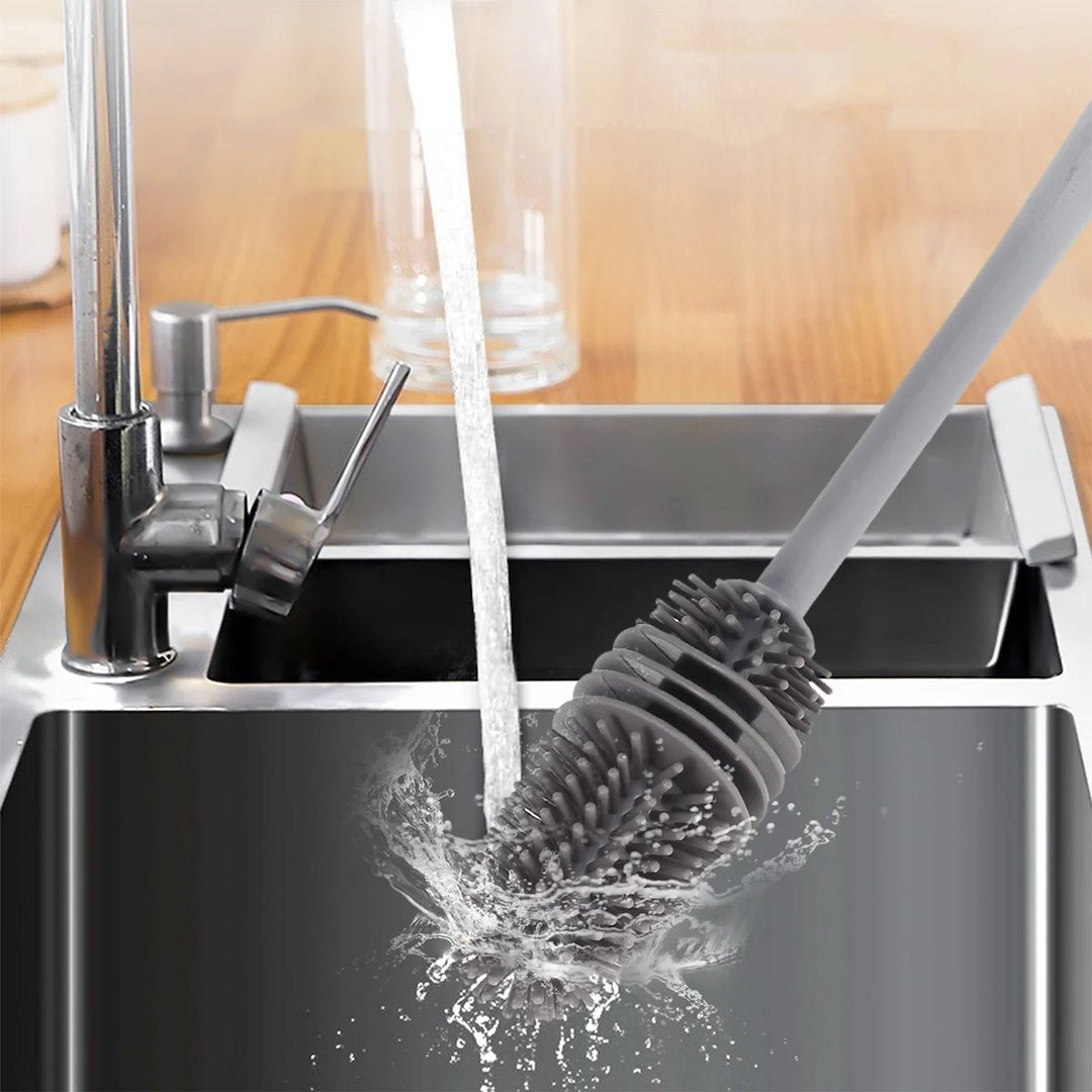 Siliconen flesreinigingsborstel met lange steel