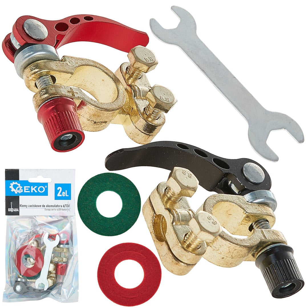 Set van 2 klemmen voor 6/12V batterijen