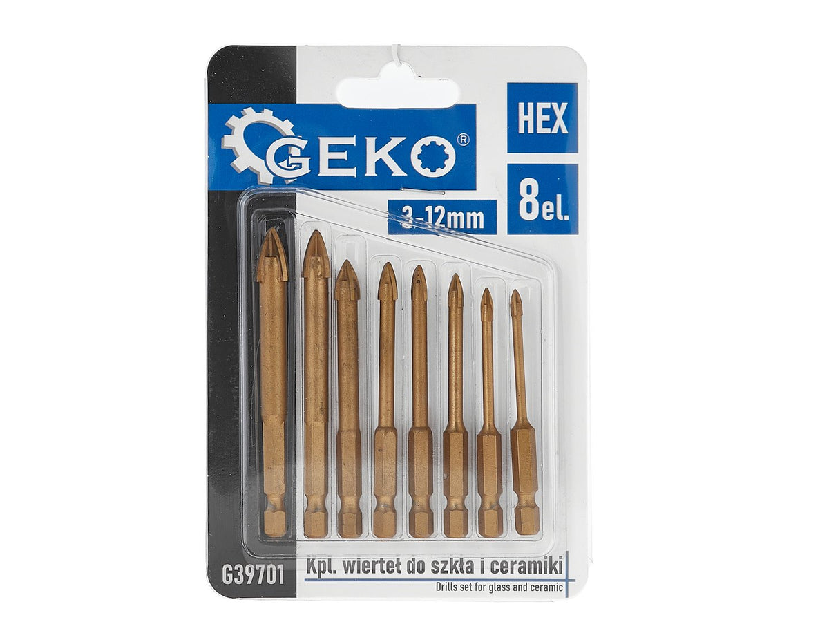 8-delig boorset voor glas en keramiek 3-12mm