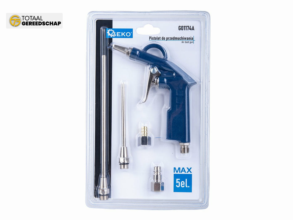 Air dust gun with nozzles and connectors 5pcs