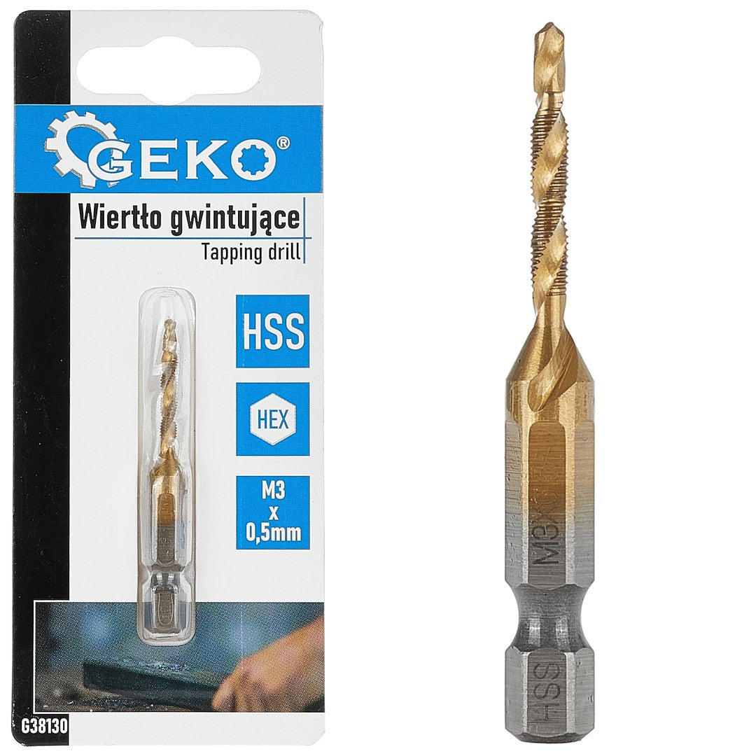 HSS M3 x 0,5mm tapboor met HEX-montage