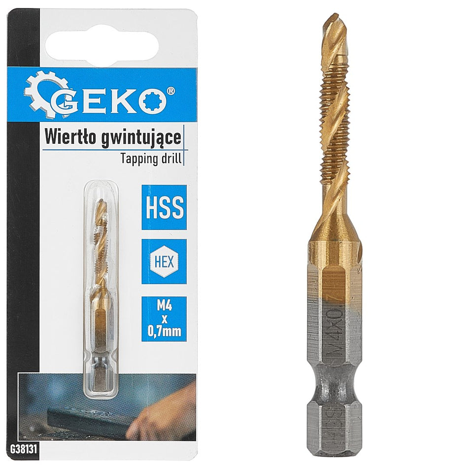 HSS M4 x 0,7mm tapboor met HEX-montage