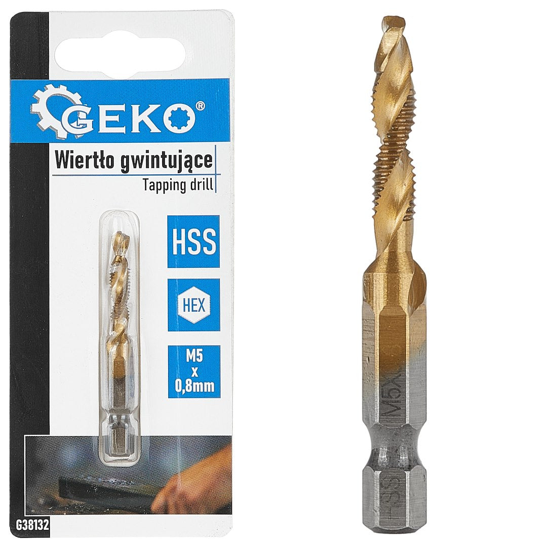 HSS M5 x 0,8mm tapboor met HEX-montage