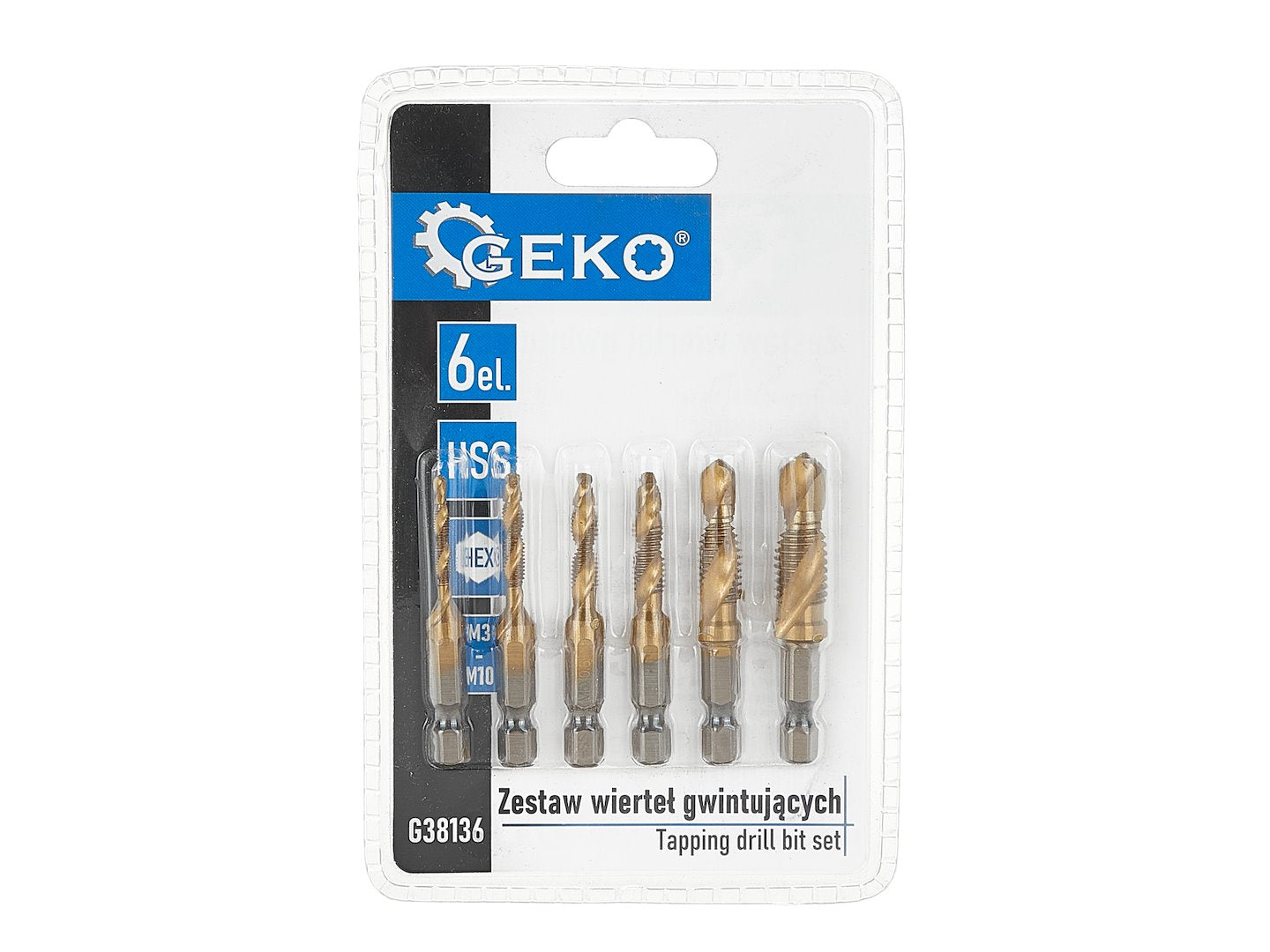 Set van 6 stuks HSS M3-M10 tapboren met HEX-montage
