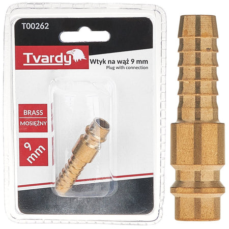 Messing mannelijke stekker met aansluiting 9mm