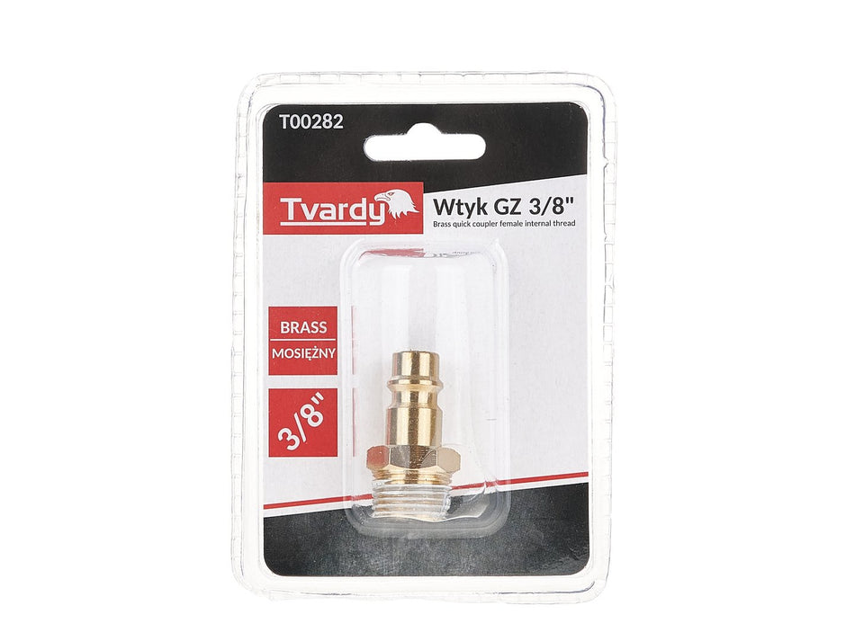 Messing mannelijke stekker buitendraad 3/8"