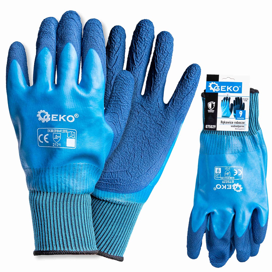 Waterdichte werkhandschoenen maat 9 /polyester – latex/