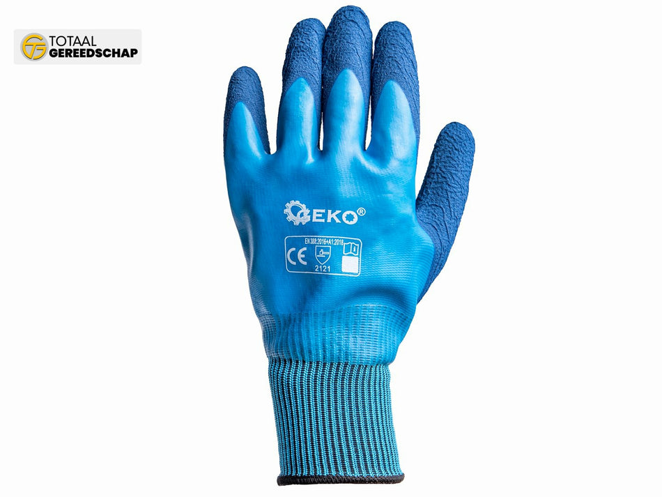Waterproof work gloves size 9 /polyester – latex/