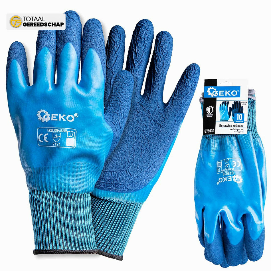 Waterproof work gloves size 10 /polyester – latex/