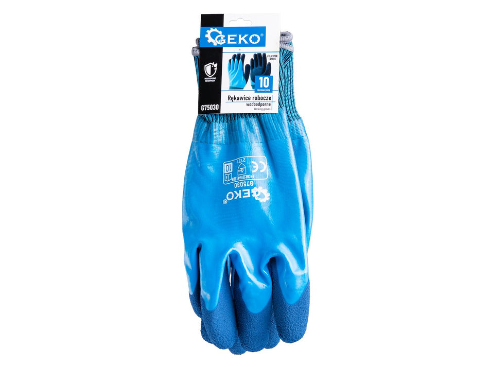 Waterdichte werkhandschoenen maat 10 /polyester – latex/
