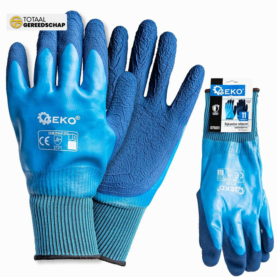 Waterproof work gloves size 11 /polyester – latex/