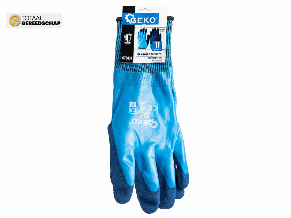 Waterproof work gloves size 11 /polyester – latex/