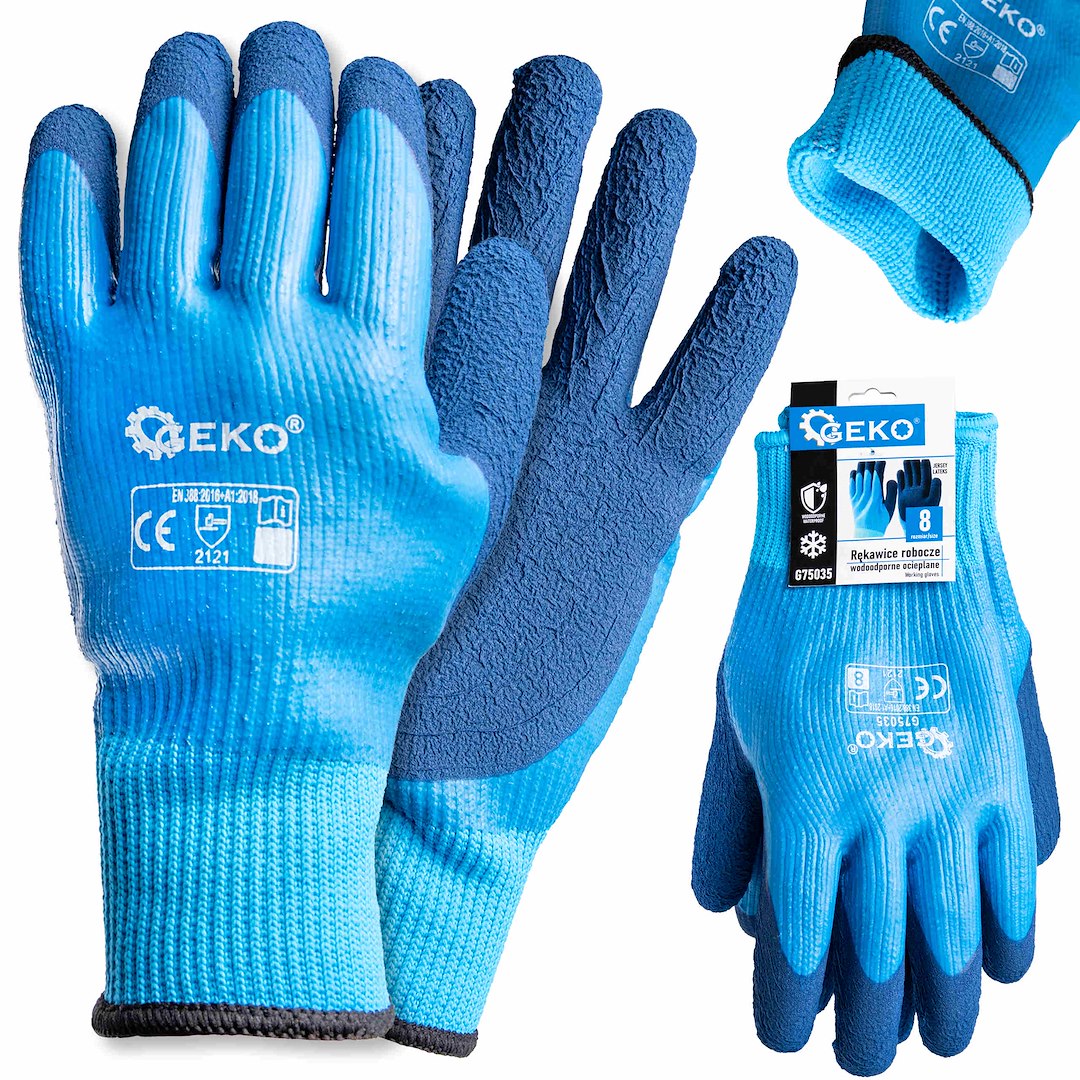 Waterdichte thermische werkhandschoenen maat 8 /jersey – latex/