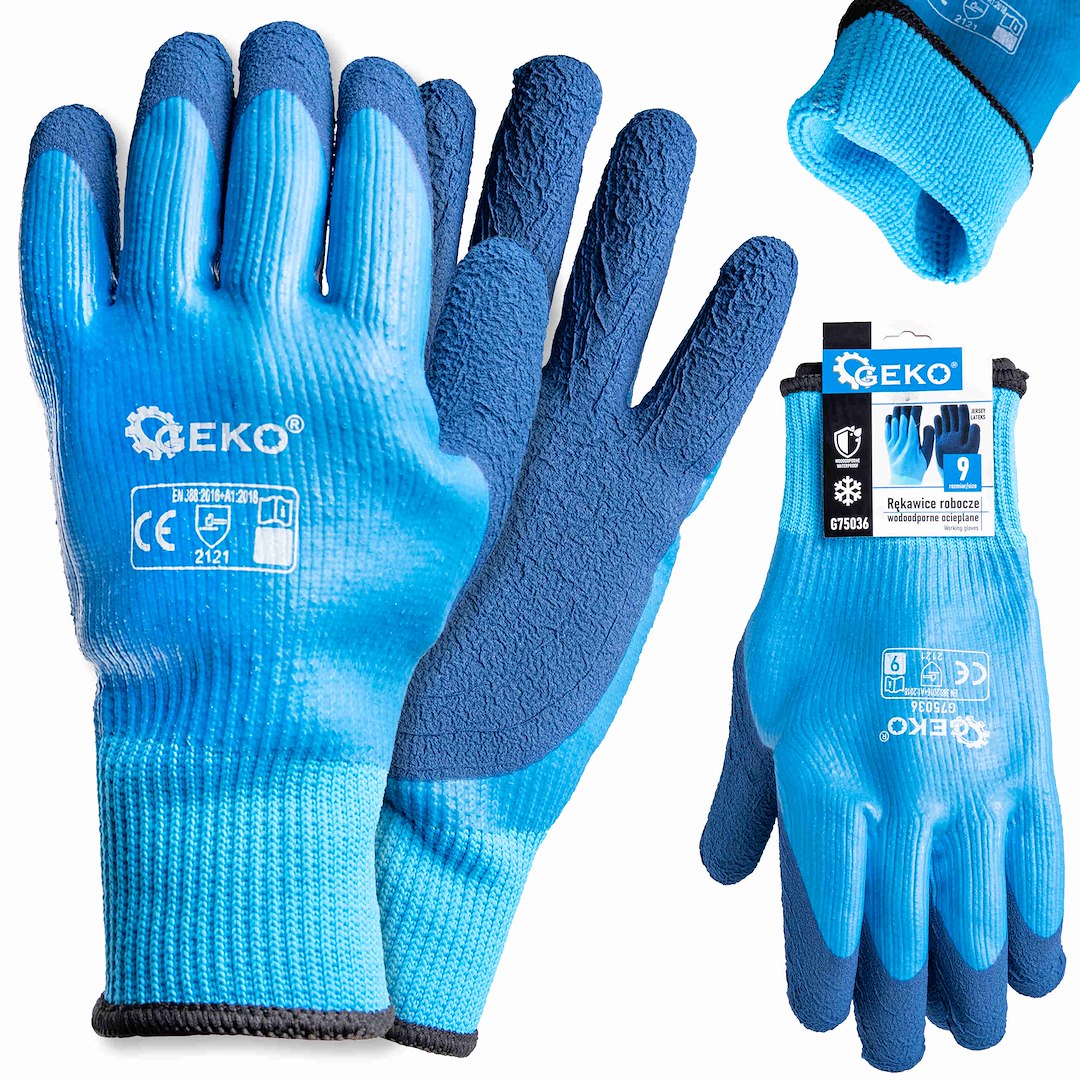 Waterdichte thermische werkhandschoenen maat 9 /jersey – latex/