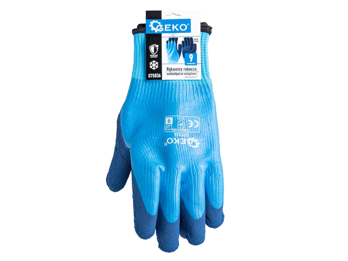 Waterdichte thermische werkhandschoenen maat 9 /jersey – latex/