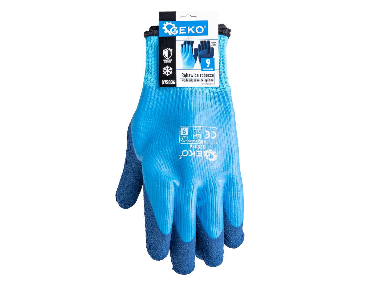 Waterdichte thermische werkhandschoenen maat 9 /jersey – latex/