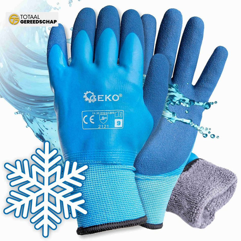 Waterproof thermal winter work gloves size 9 /cotton – latex/