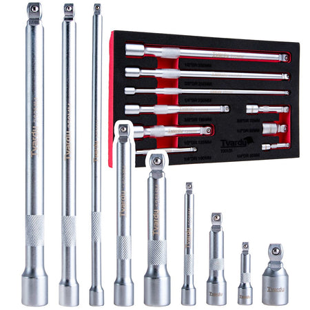 9-delige wobbelverlengset 1/4" 3/8" 1/2" CrV