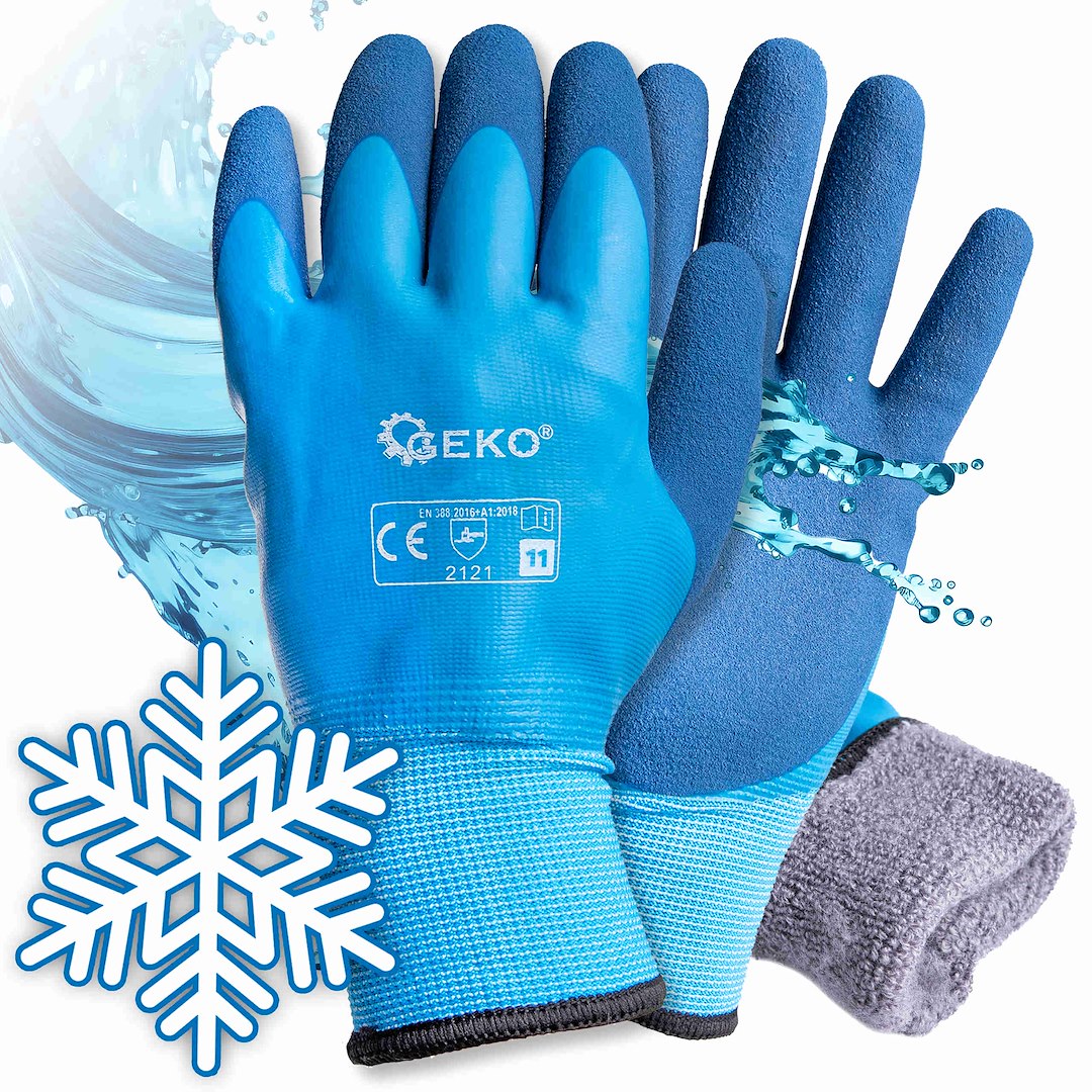 Waterdichte thermische winterwerkhandschoenen maat 11 /katoen – latex/
