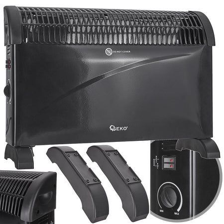 Convectorkachel met thermostaat 2000W (zwart)