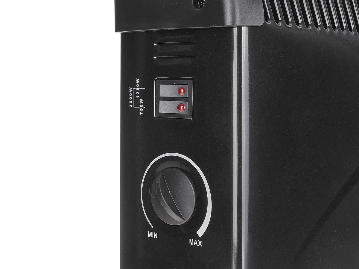 Convectorkachel met thermostaat 2000W (zwart)