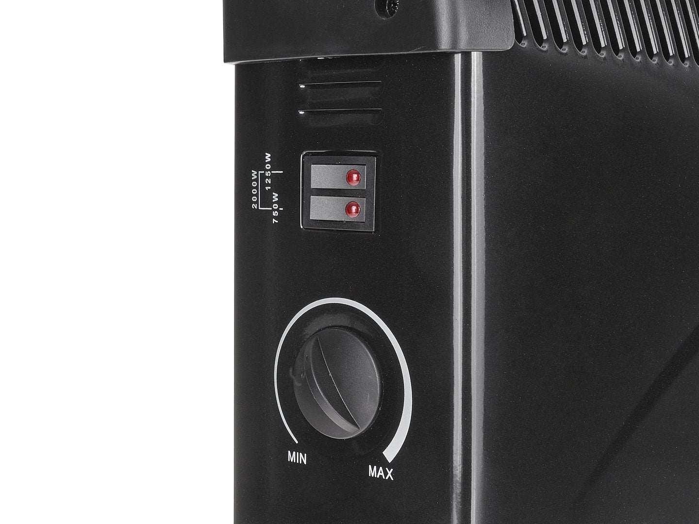 Convectorkachel met thermostaat 2000W (zwart)