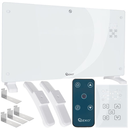 Glazen convectorkachel met LCD, afstandsbediening en WiFi 2500W (wit)
