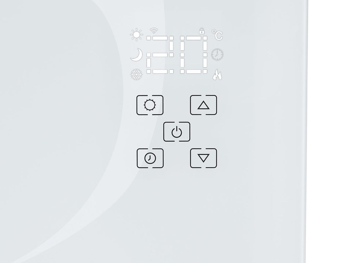 Glazen convectorkachel met LCD, afstandsbediening en WiFi 2500W (wit)