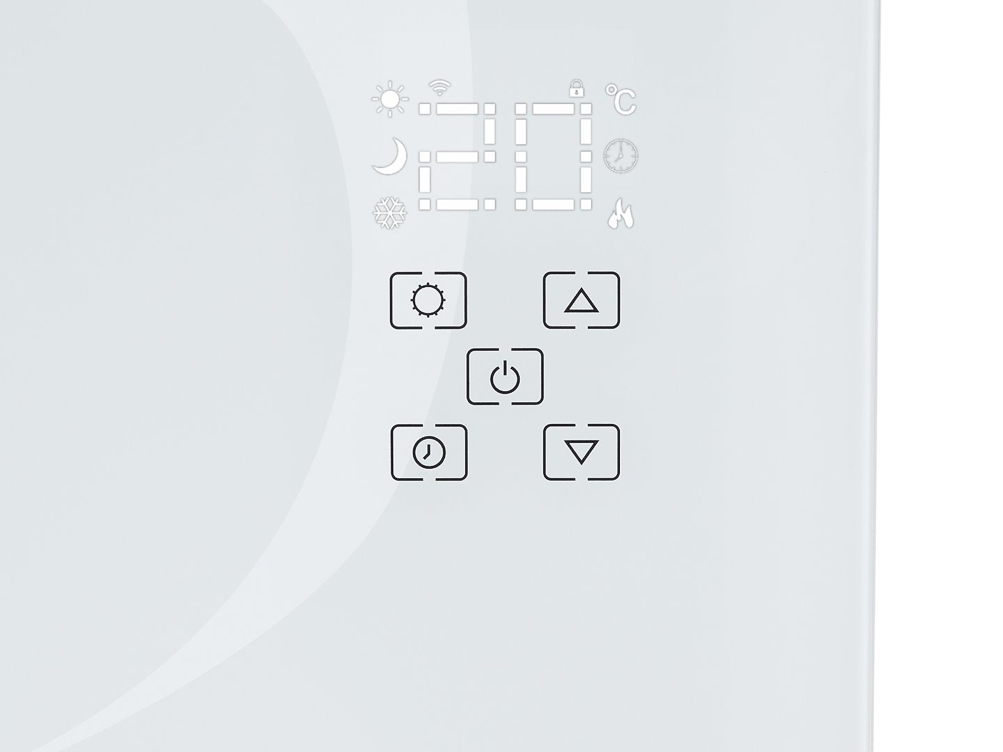 Glazen convectorkachel met LCD, afstandsbediening en WiFi 2500W (wit)