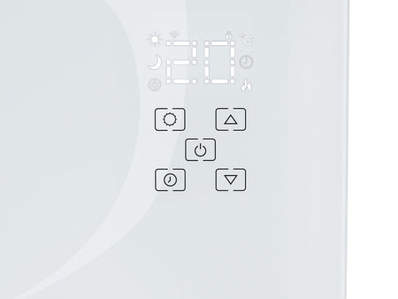 Glazen convectorkachel met LCD, afstandsbediening en WiFi 2500W (wit)
