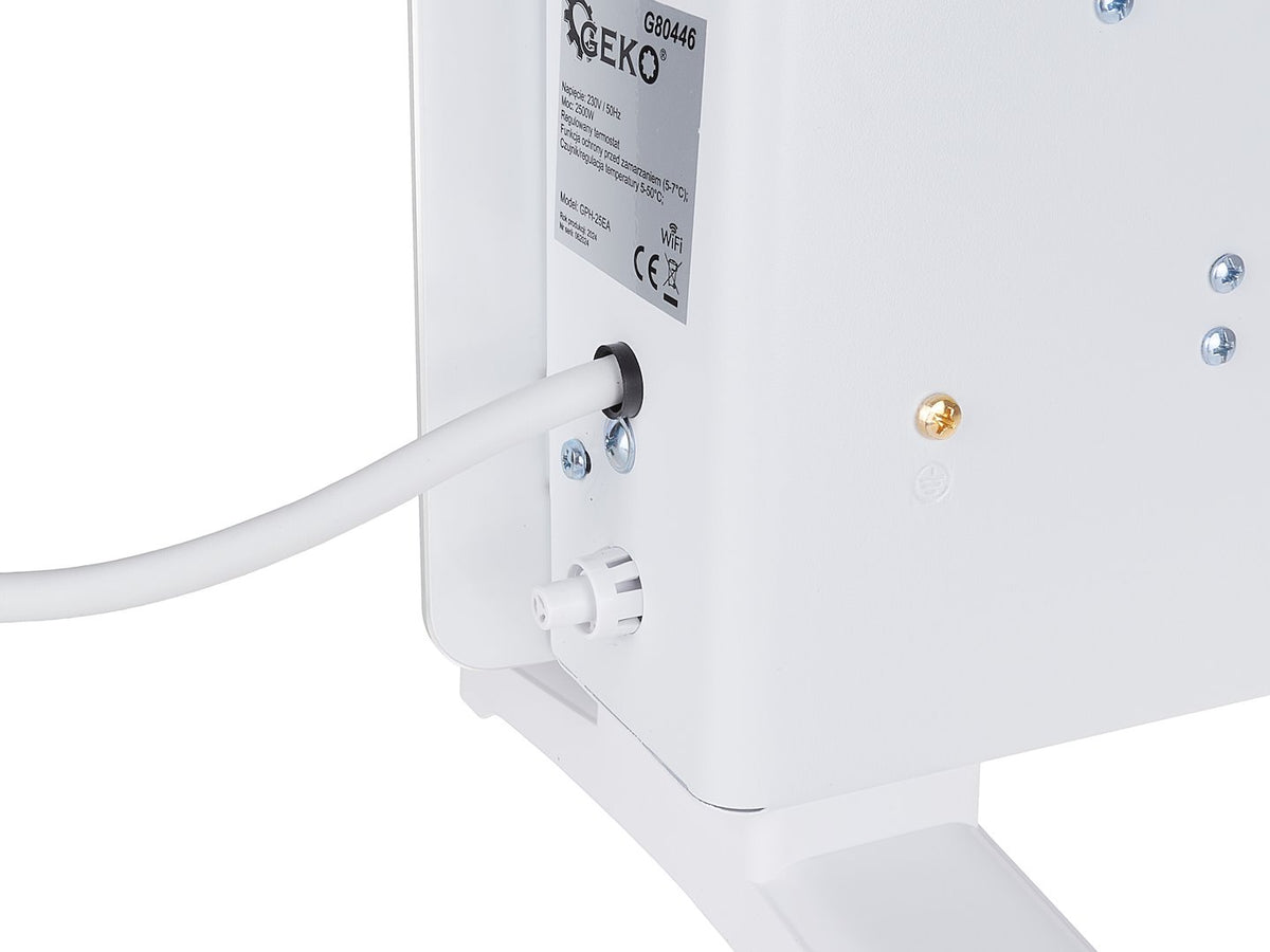 Glazen convectorkachel met LCD, afstandsbediening en WiFi 2500W (wit)