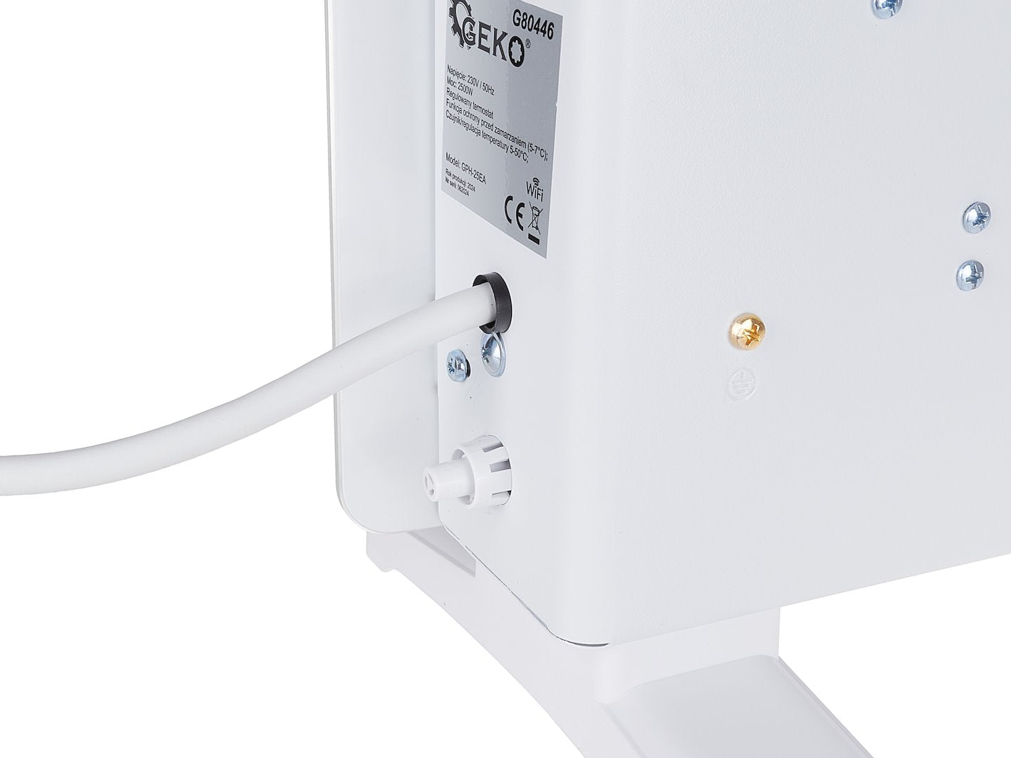 Glazen convectorkachel met LCD, afstandsbediening en WiFi 2500W (wit)