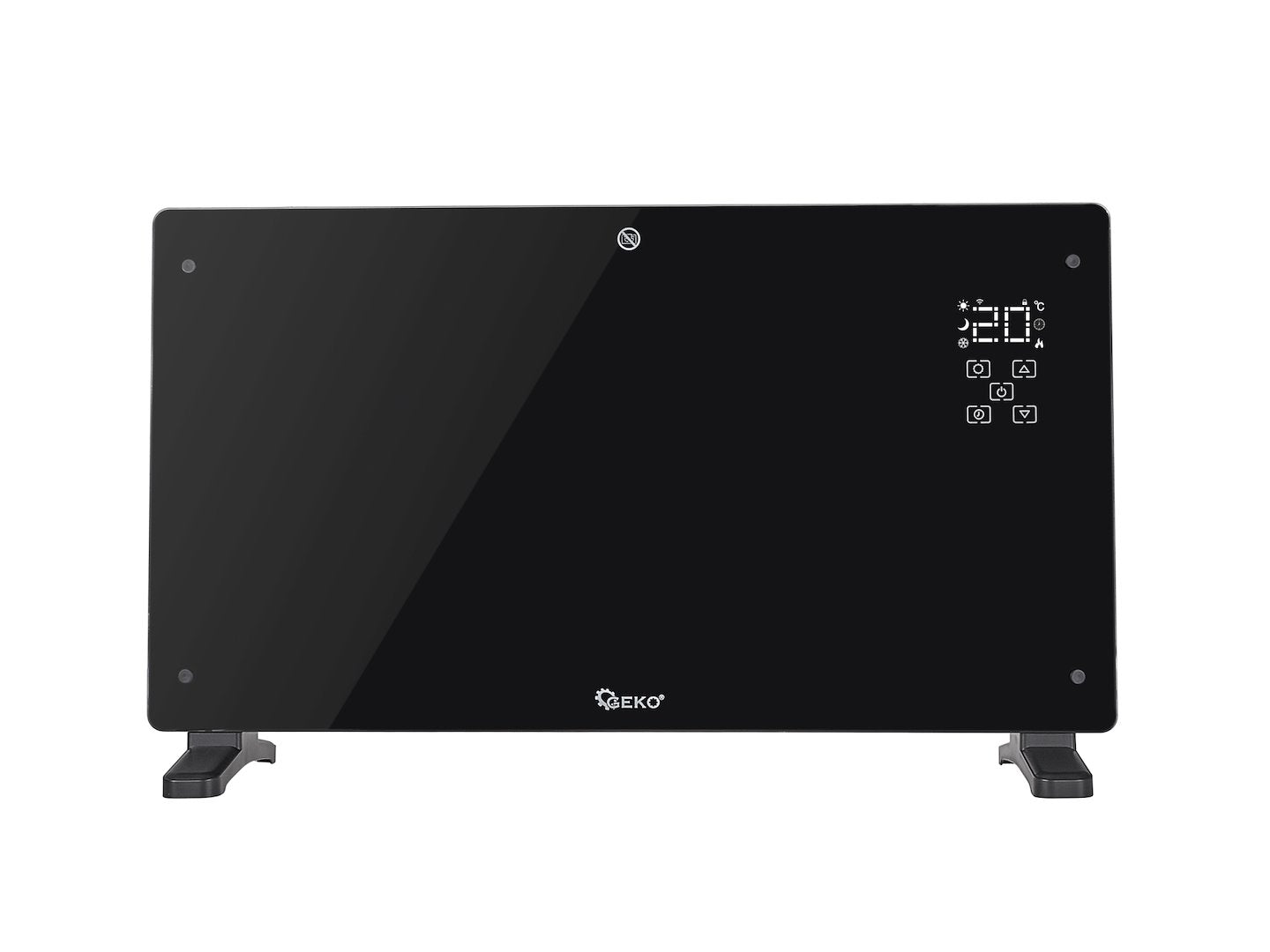 Glazen convectorkachel met LCD, afstandsbediening en WiFi 2500W (zwart)