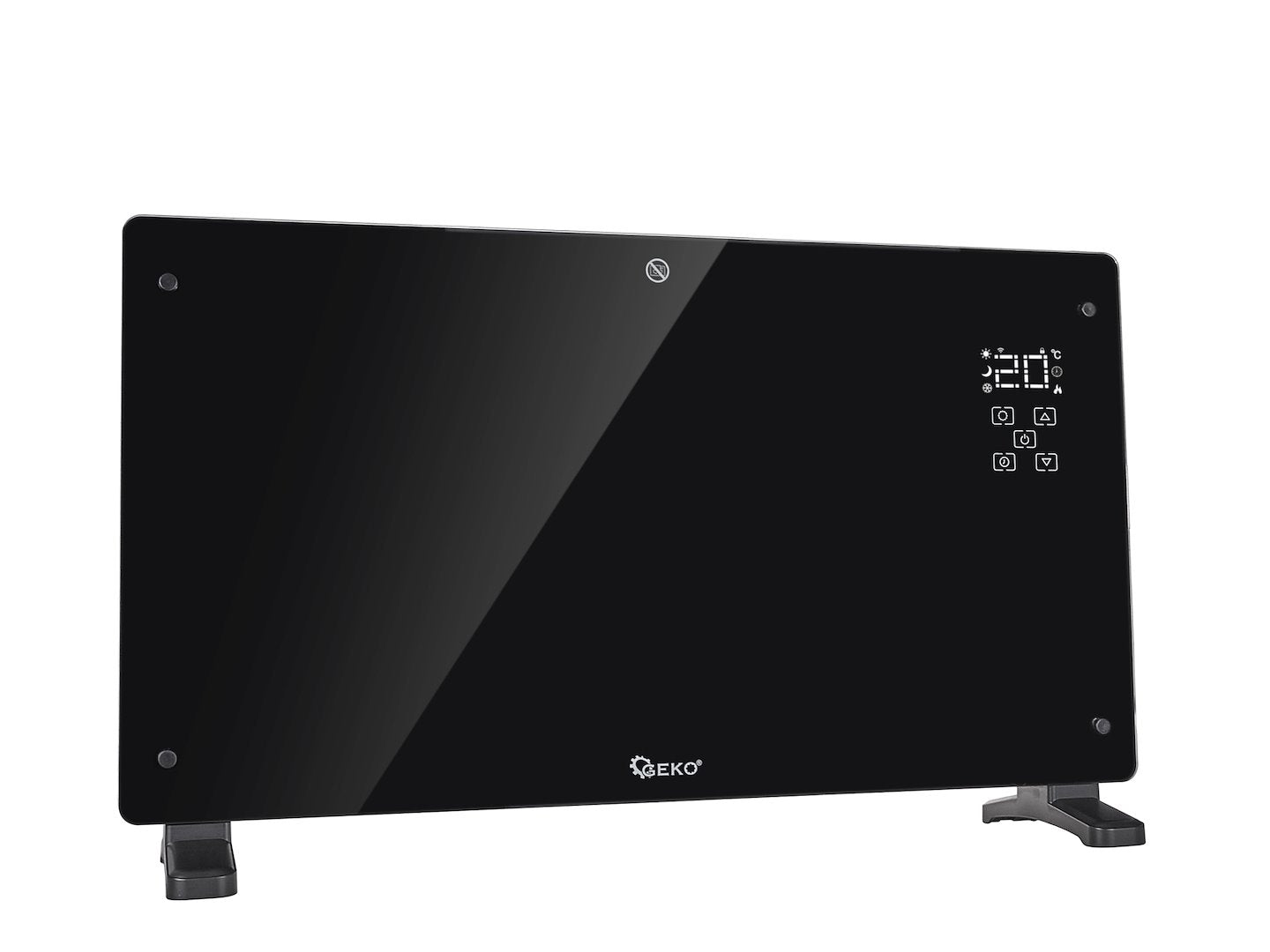 Glazen convectorkachel met LCD, afstandsbediening en WiFi 2500W (zwart)