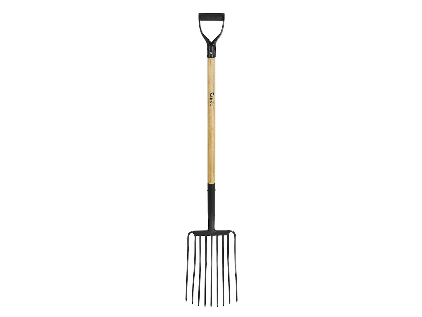 Graafvork met 9 tanden en houten D-handgreep 135cm